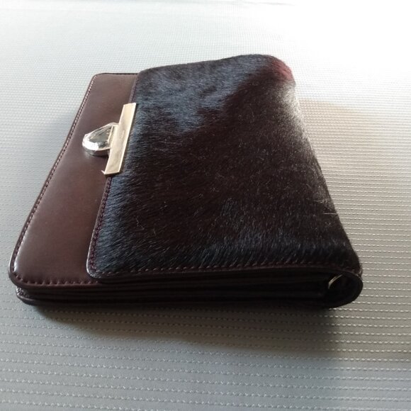 DKNY Burgundy Leather and Haircalf Clutch - NWT - Picture 3 of 11